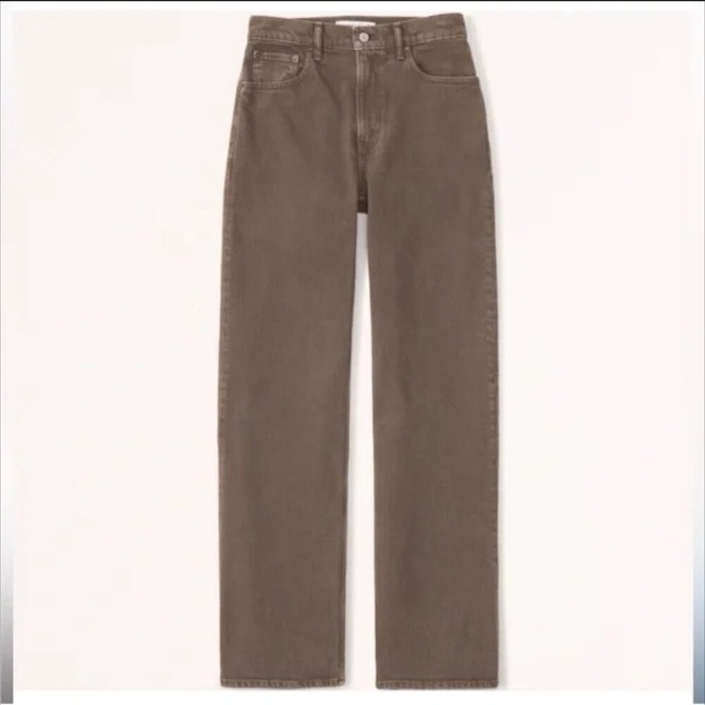 Abercrombie & Fitch 90s Straight Jean Ultra High Rise - Brown - Size 25 (0 R)